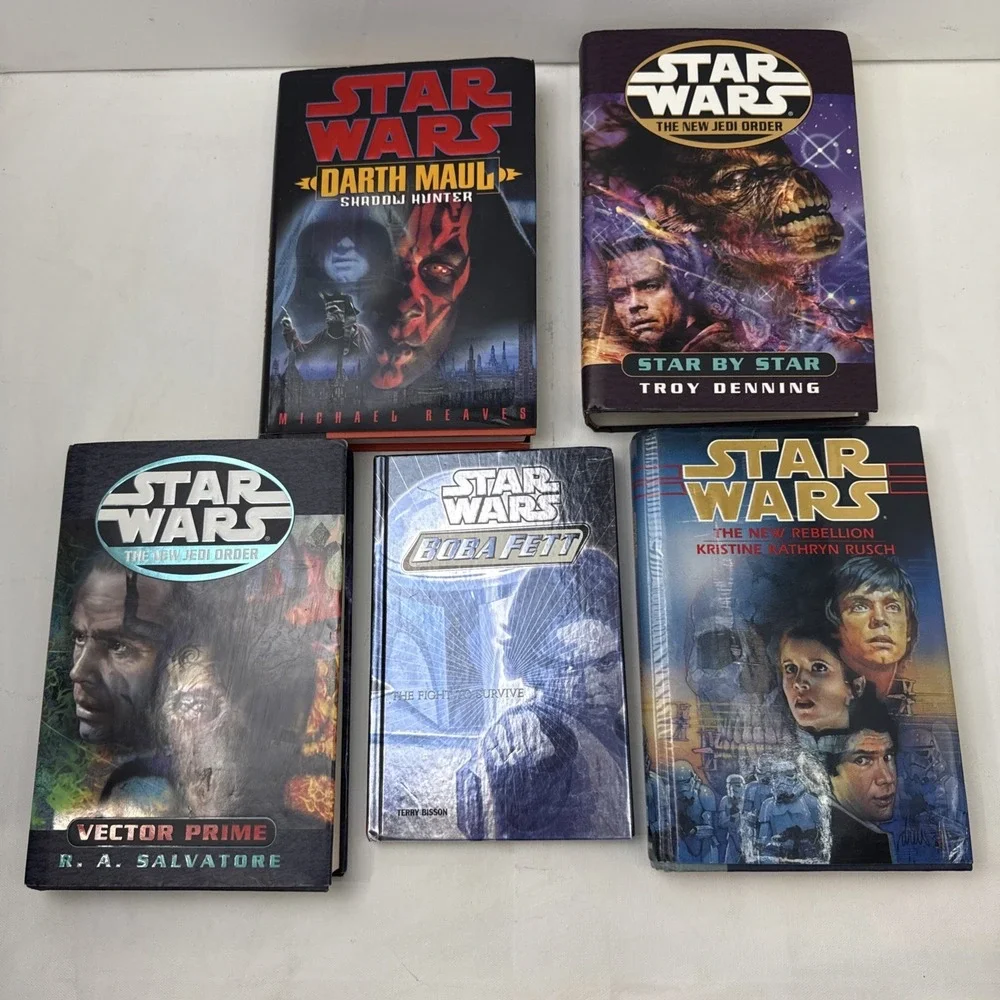 Books‎ Star Wars 5 Lot DARTH M,SHADOW H, 2 New Jedi Order ,New Rebel,Boba,Hcover
